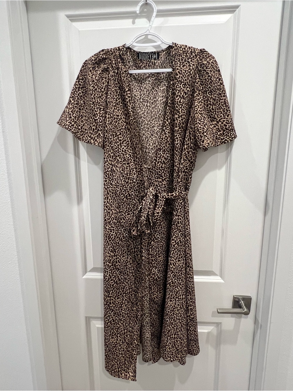 Audrey 3+1 Leopard Print Midi Wrap Dress - Brown